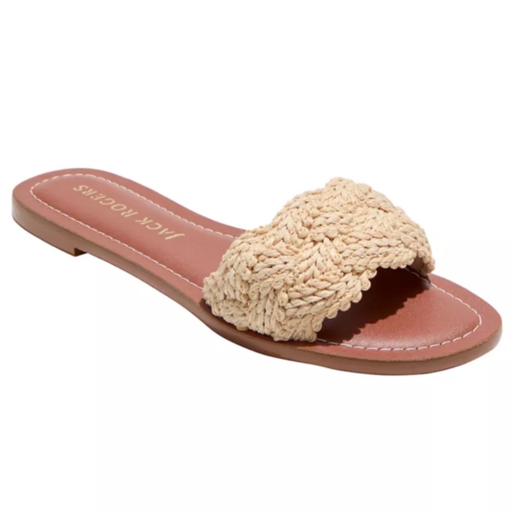 Jack Rogers Dumont Woven Rope Flat Sandals Cream size 8